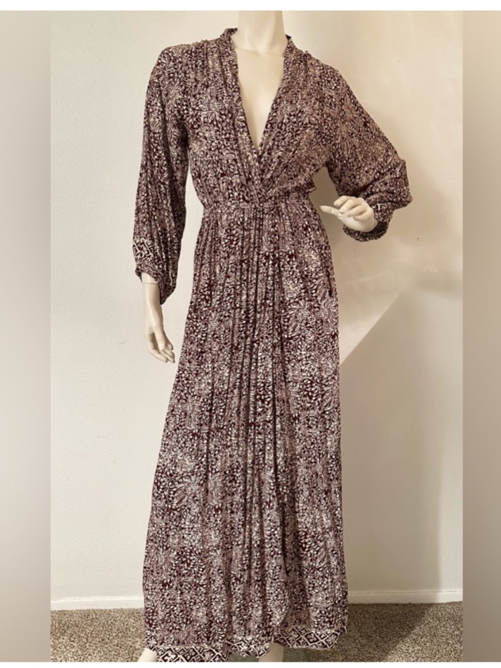 Anthropologie NAT Natalie Martin Robe/Dress Floral Maxi Paisley Floral cottage M